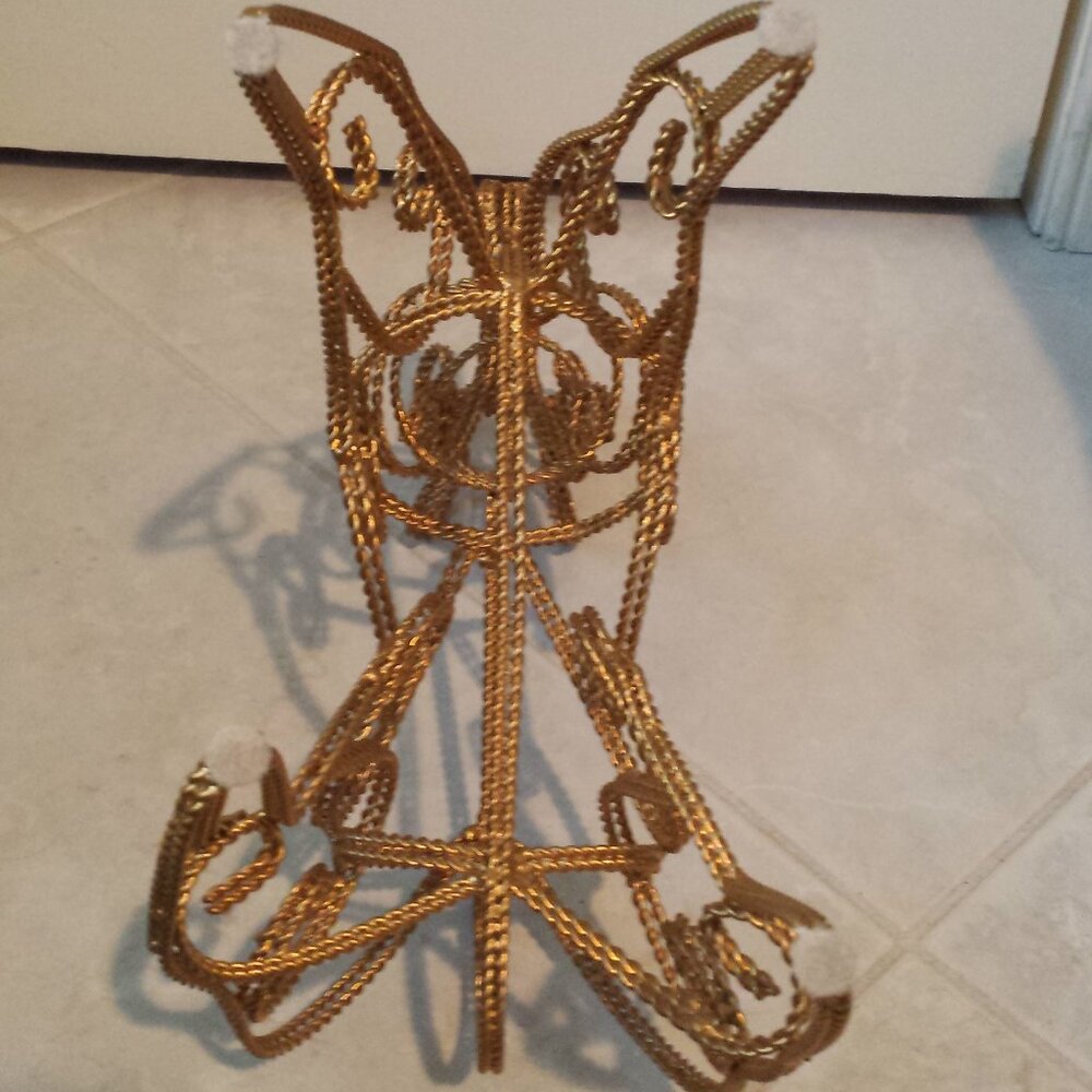 2 Gold Braided Wrought Iron Indoor Deer - Picture 15 of 16